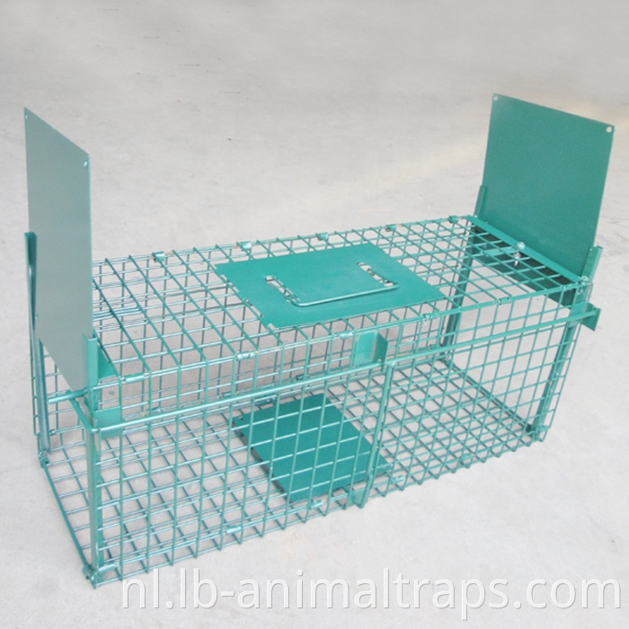 LB-22B Invouwbare dubbele deuren Groene kleur Pest dieren valkooien voor eekhoorns konijnen katten wasberen China leveranciers